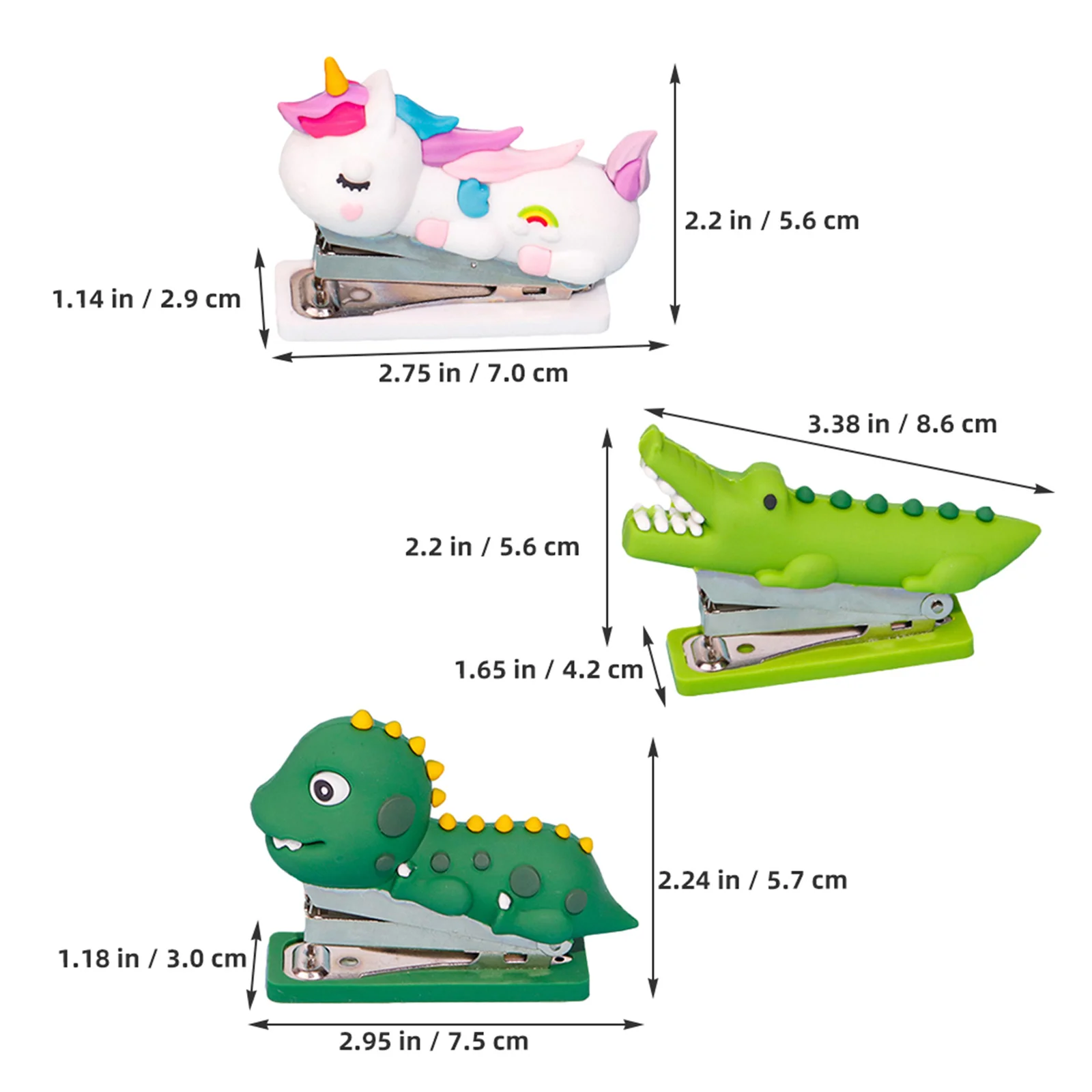 3 قطعة دباسة صغيرة كرتونية دباسات لطيفة لمكتب المكتب خفيفة الوزن محمولة صغيرة قرطاسية ملزمة دباسة للمكتب #3