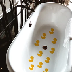 10PCS Yellow Duck Non Slip Bathtub Stickers