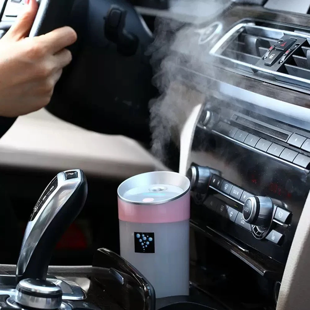 Pelembap Udara USB 300ML Penyebar Aromaterapi Mini untuk Mobil, Kantor & Meja, Pelembab Udara Tenang & Portabel