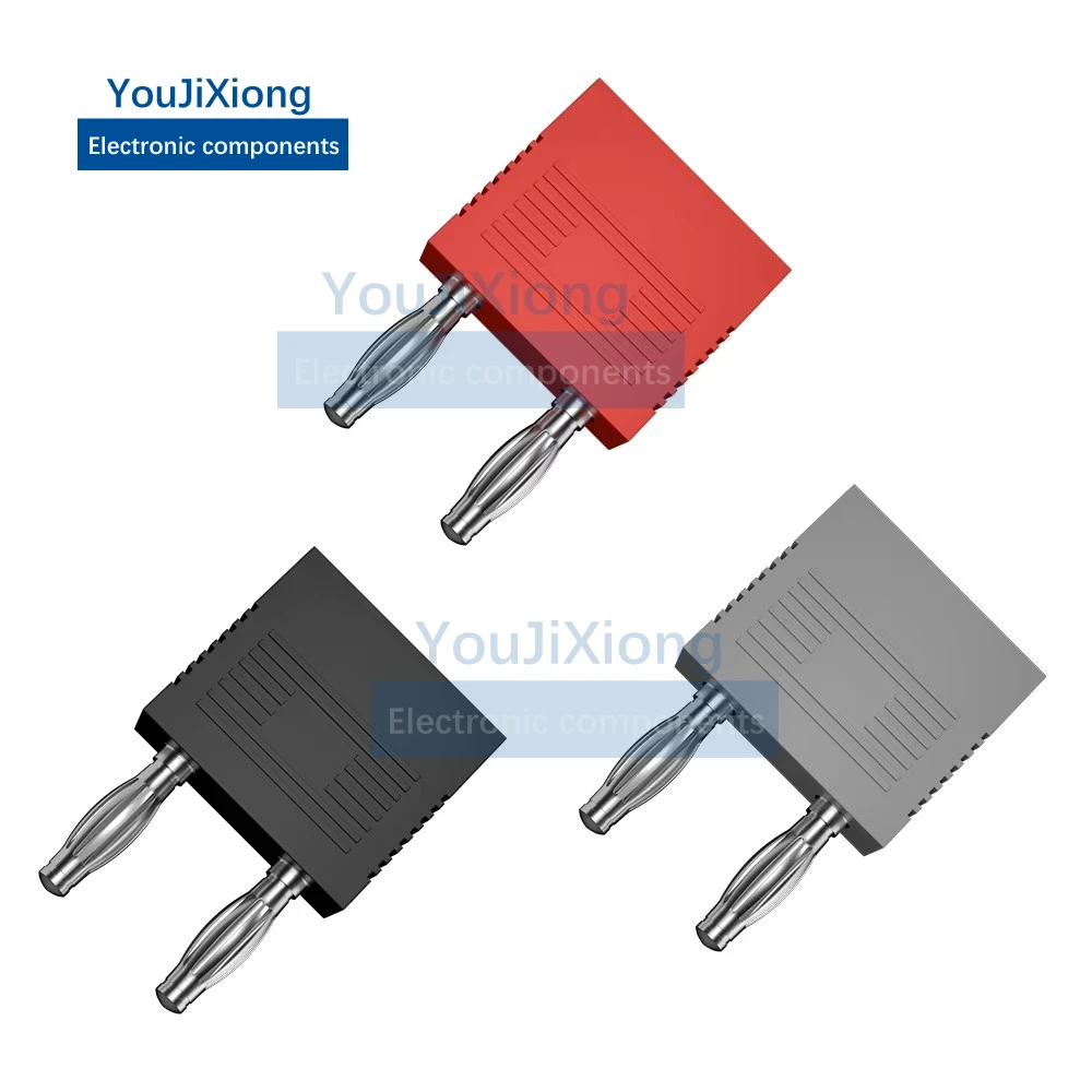 

4Pcs 4mm Banana Plug Spacing 14mm Pure Copper Short Circuit Double Row Two Connection One Point Adapter