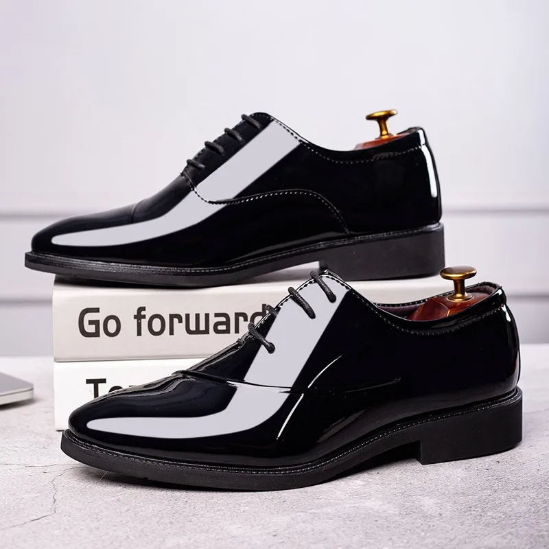oxfords eleganti patent leather formal shoes for man gentleman black shine shoes casual business wedding dress oxford shoes man
