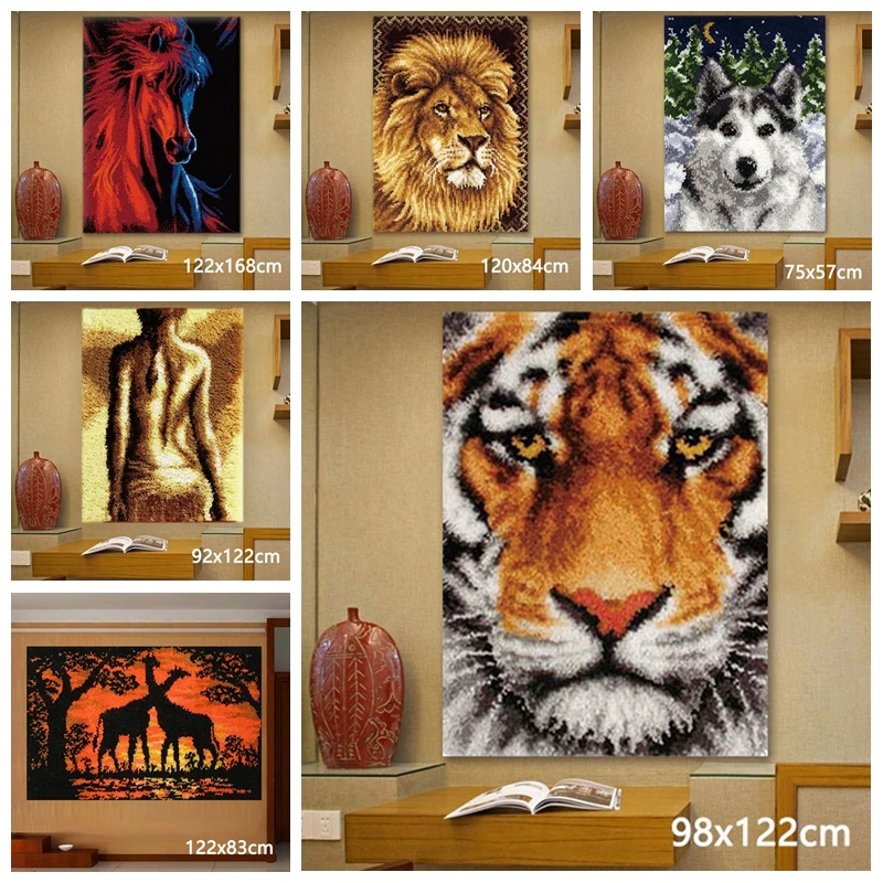 Kit tapiz gancho de pestillo león tigre – Decoración mural animal - imagen 5