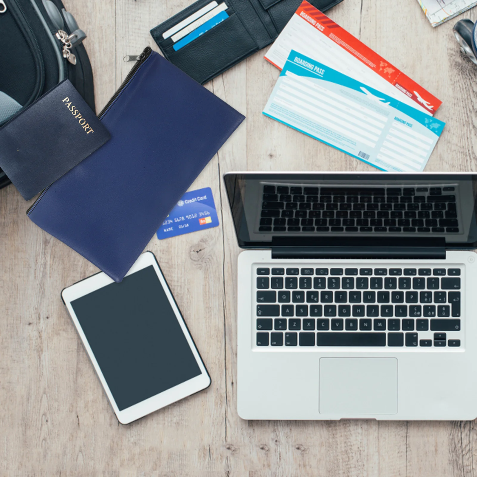 

2Pcs Ticket Bag Waterproof PU Money Pouch Heavy Duty Zipper for Cash Receipts Checks Storage Compact Travel Wallet