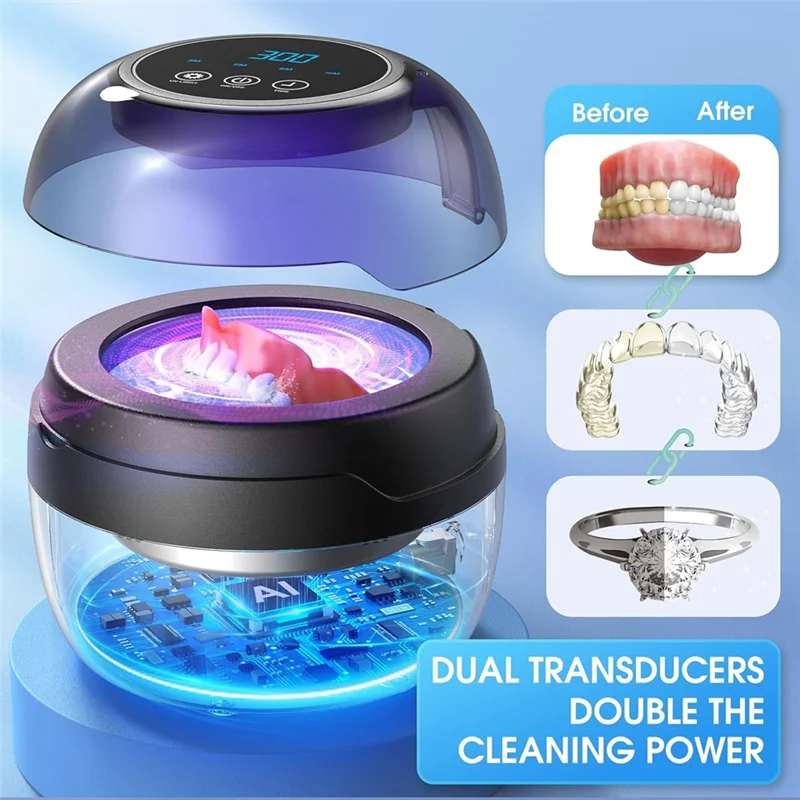 

Цифровой ультразвуковой фиксатор ABJI-AI, машина 250 мл для зубных протезов, вилка стандарта США, 4 режима 50 кГц