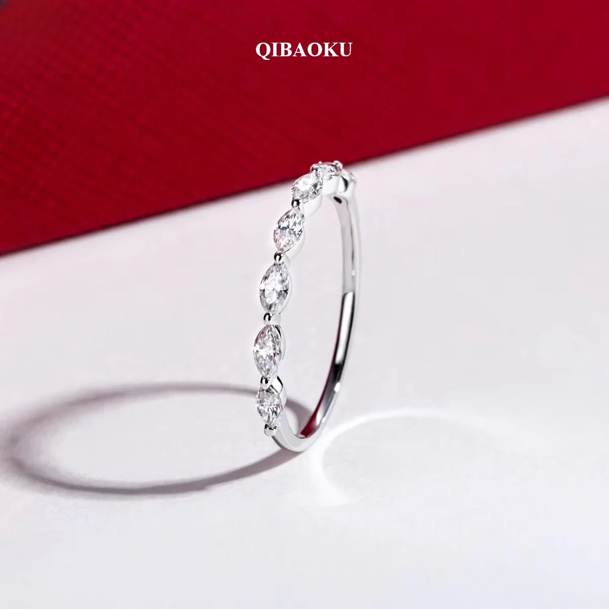 FCGJHW 14K White Gold 0.7cttw Marquise D Color Moissanite Wedding Bands Ring With Cer Promise Rings for Women Anniversary 2026