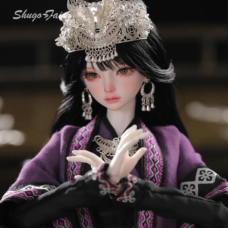 Shuga Fairy 1/4 Kaka Bjd Doll Bariy Body Big Chest Girl Nuwa Messenger Ancient National Atmosphere Jointed Doll