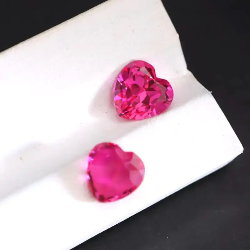 

Rubellite Color Heart Cut Lab Grown Ruby