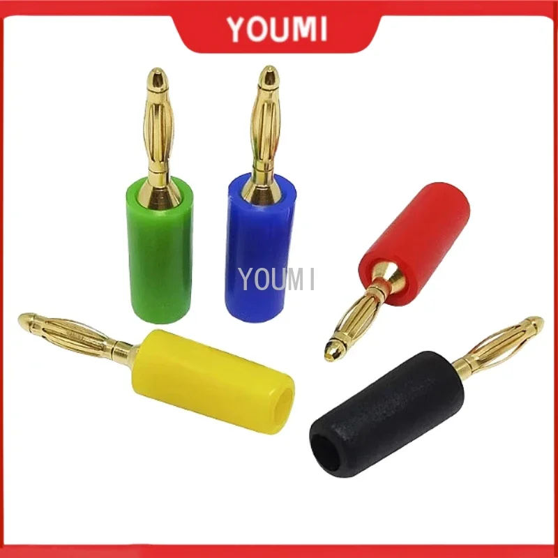 5PCS 2MM Banana Plug Pure Copper Gold-plated 2mm Small Banana Plug Socket Welding Assembly Experimental Testing Wire Head
