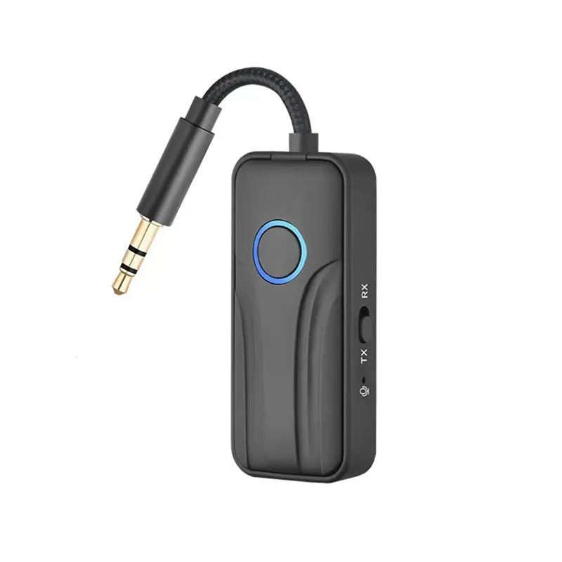 B49C For Flight TV Car Treadmill 2-In-1 Bluetooth6.0 Receiver Transmitter Wireless 3.5Mm Aux Audio Adapter With Isolation LC