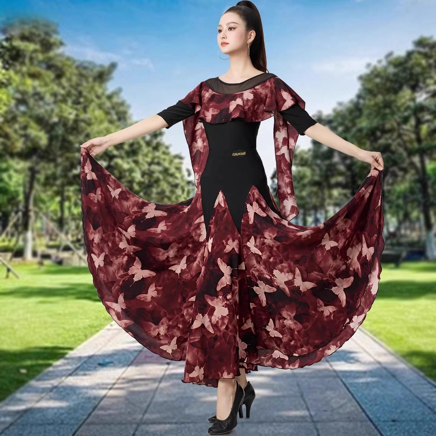 

Modern Dance Dress Women Latin Dance Dresses National Standard Clothes Social Big Swing Skirt Ballroom Dance Performance Wear
