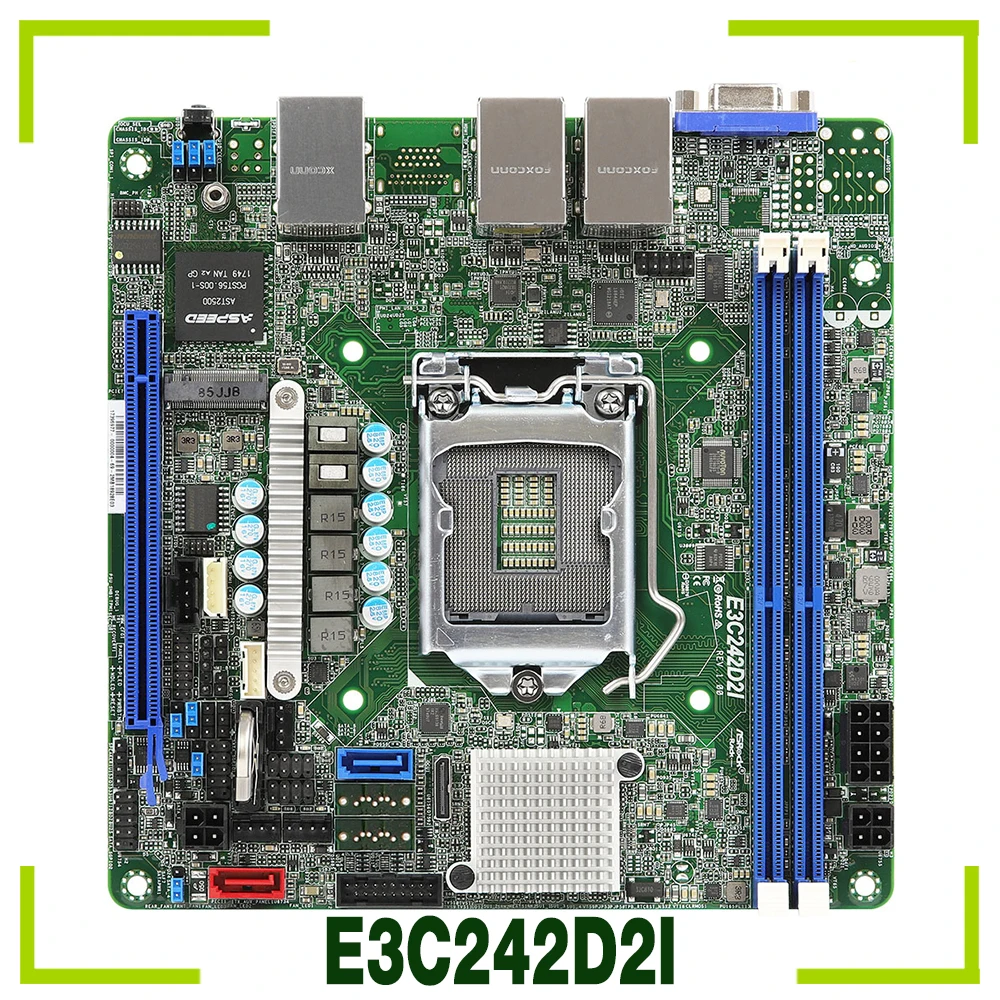 E3C242D2I For ASRock Server Motherboard C242 LGA1151 DDR4 Support XeonE2100 High Quality