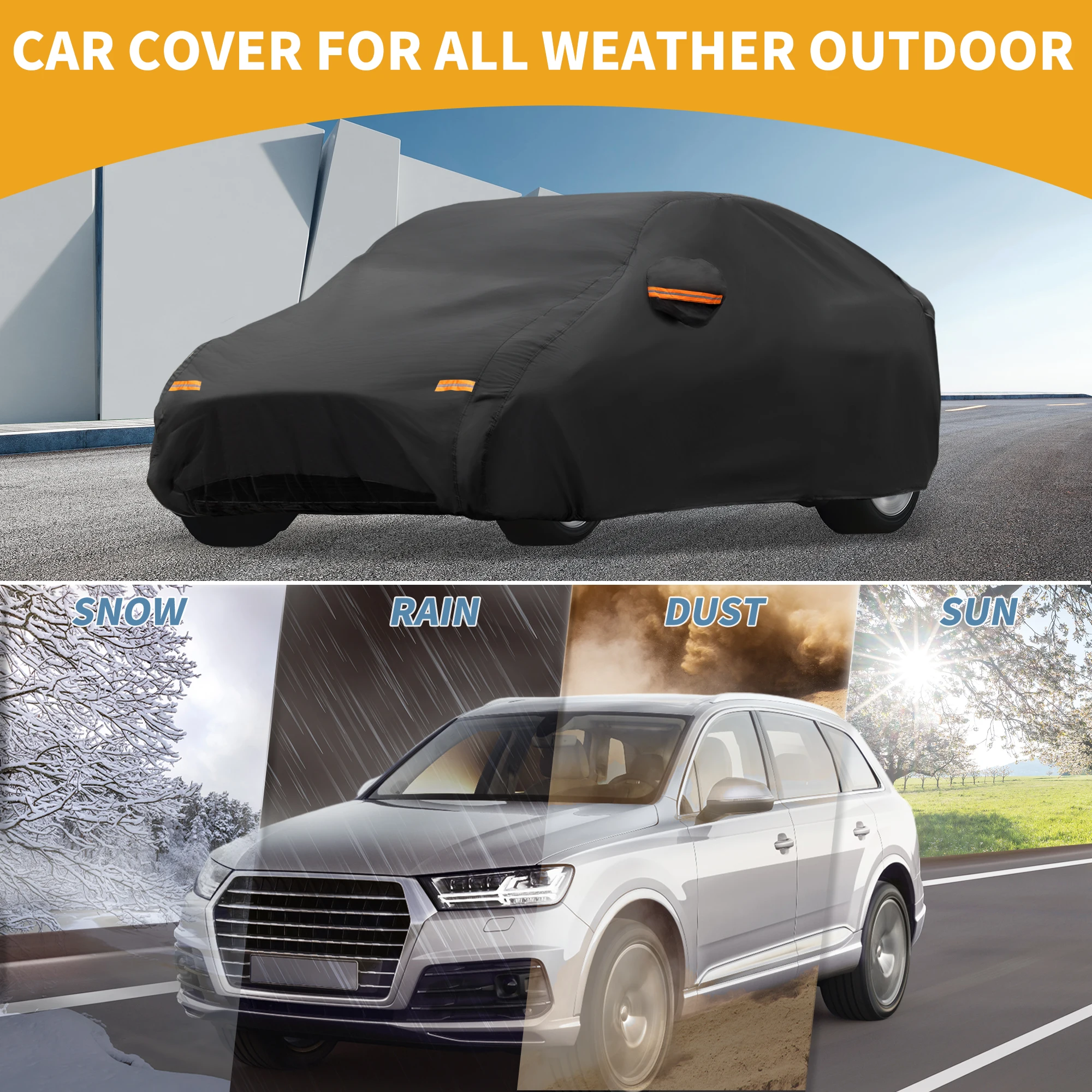 

Motoforti All-Weather Waterproof Car Cover - UV-Resistant Outdoor Full Exterior Protection for Renault Captur 2013-2021 210D-PU