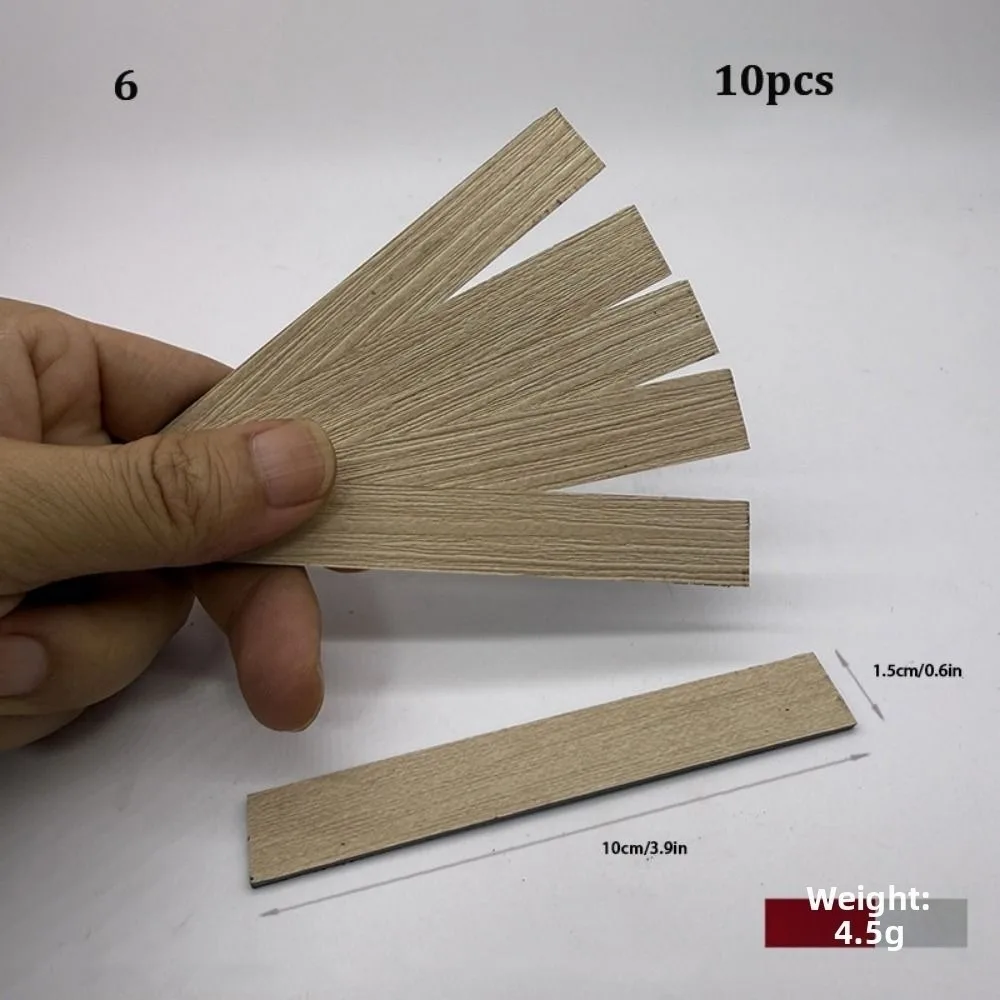 

10 шт., миниатюрные напольные доски для кукольного домика, ПВХ, разноцветная напольная плитка для кукольного домика, 10*1,5 см, мебель, настенный декор для пола
