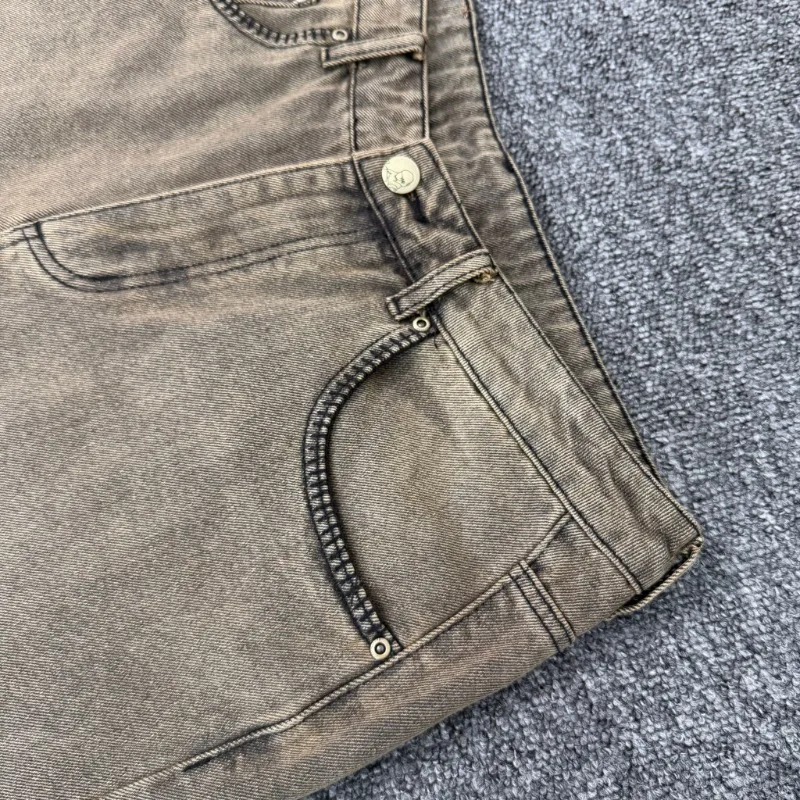 2026ss American Derschutze Denim Shorts High-quality Embroidery Face Covering Goddess Print Women's Men's Short Jeans