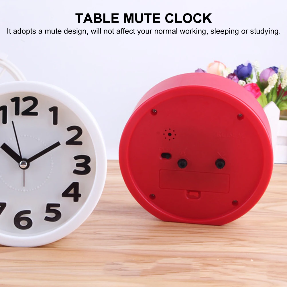 

Mini Desktop For Kids Bedside Plastic Silent Alarm Clock Simple Digital Table Mute Clock Home Office Decor Timepiece