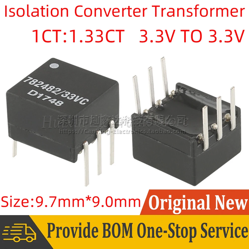 782482/33VC 782482 33VC Signal Power Pulse Converter Transformer 1CT:1.33CT 3.3V TO 3.3V  4KV 4000V Isolation Pulse Transformer