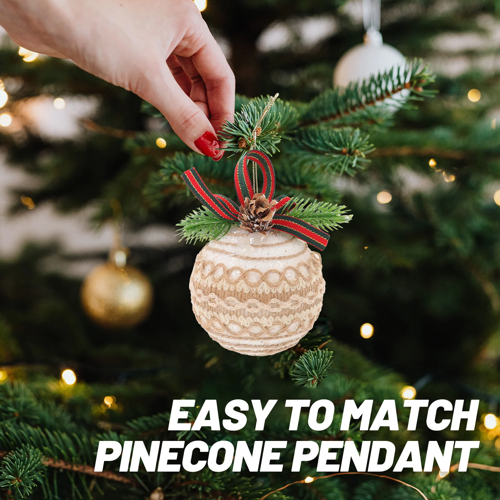 

3Pcs Christmas Ball Pendant Decorations Festive Hanging Ornaments for Xmas Tree Party Decoration Supplies Lightweight Reusable