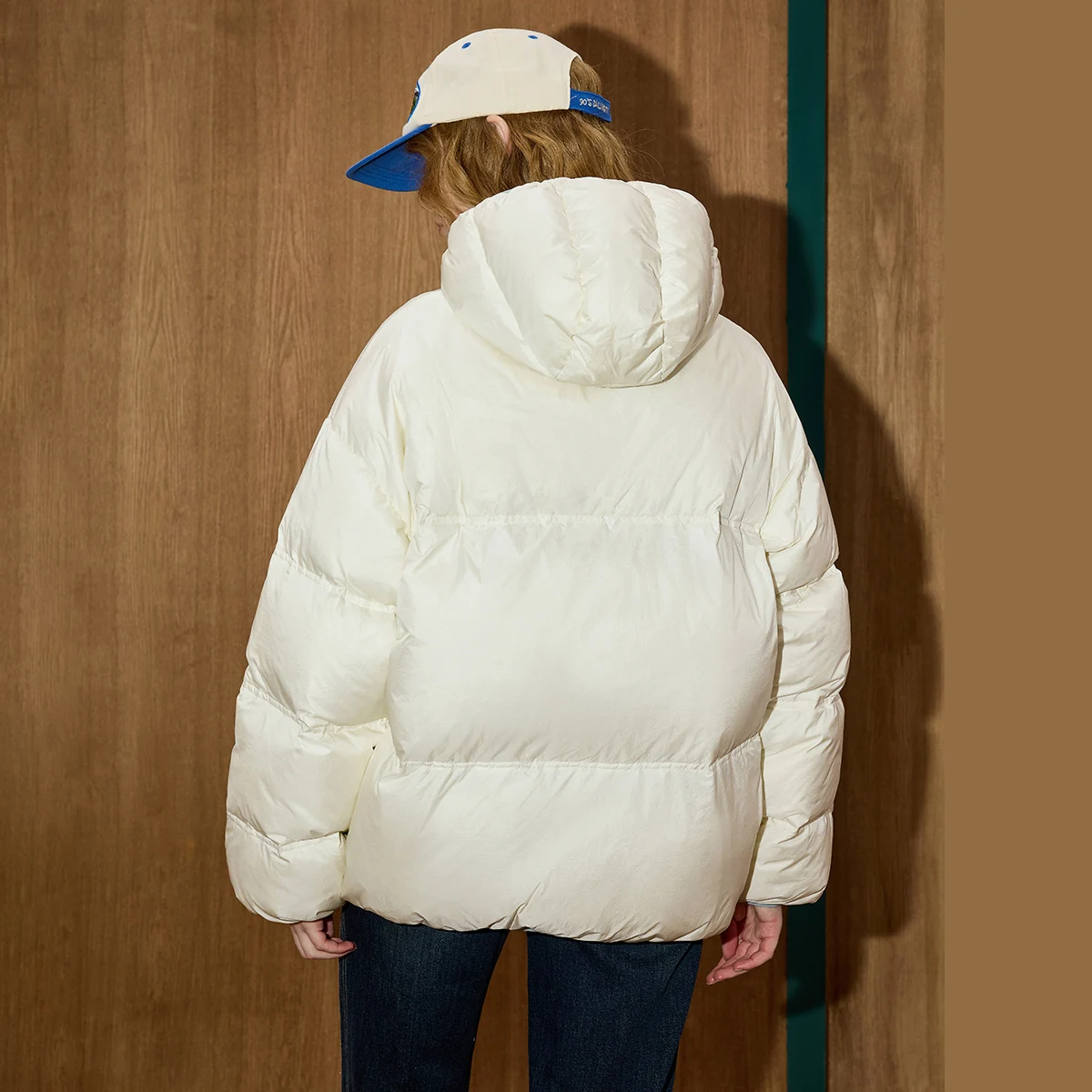 2025 الشتاء المرأة 90% أسفل ملء كتلة اللون سترة منفوخة في الهواء الطلق معطف مقنع دافئ المتضخم سترة عادية رياضي الشارع الشهير #5