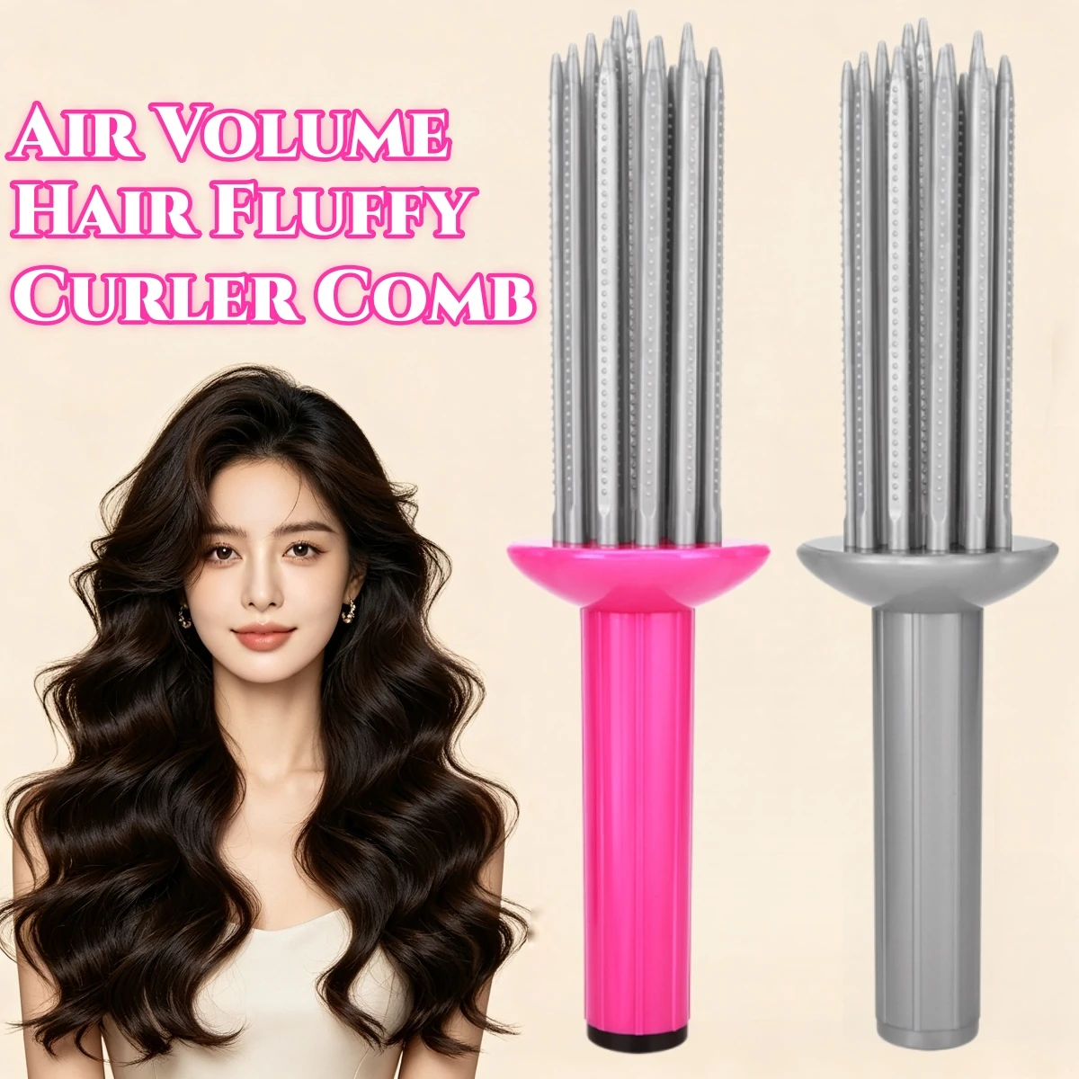 Hair Curler Comb Air Volume Hair Fluffy Styling Curler Comb Heatless Curling Roller Salon Hair Styling Tools