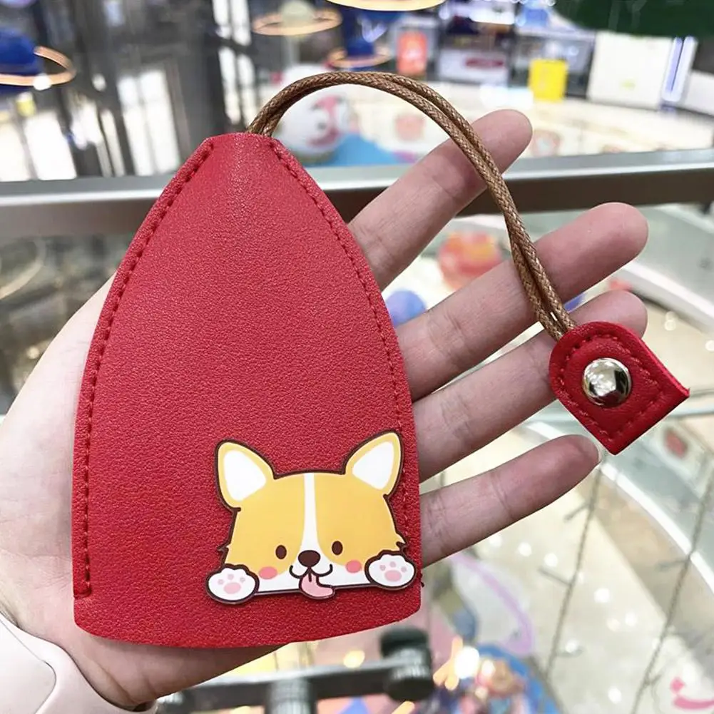 Koki puxar couro chave caso, linda flor arco chaveiro, bolsa carteira bolso titular, kawaii