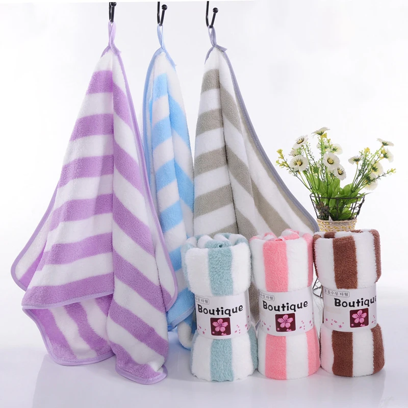 Microfiber Swim Bath Towels Stripes Absorbent Quick Drying Bath Towel Sets Soft Adults Face Hand Towels Bathroom