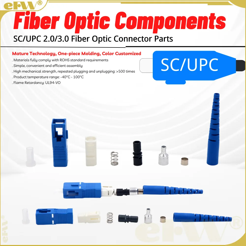 200pcs/Lot sale Sc/upc Single Mode 2.0/3.0 Jumper Loose Optical Fiber Jumper Connector Plastic Stopper Without Tail Handle