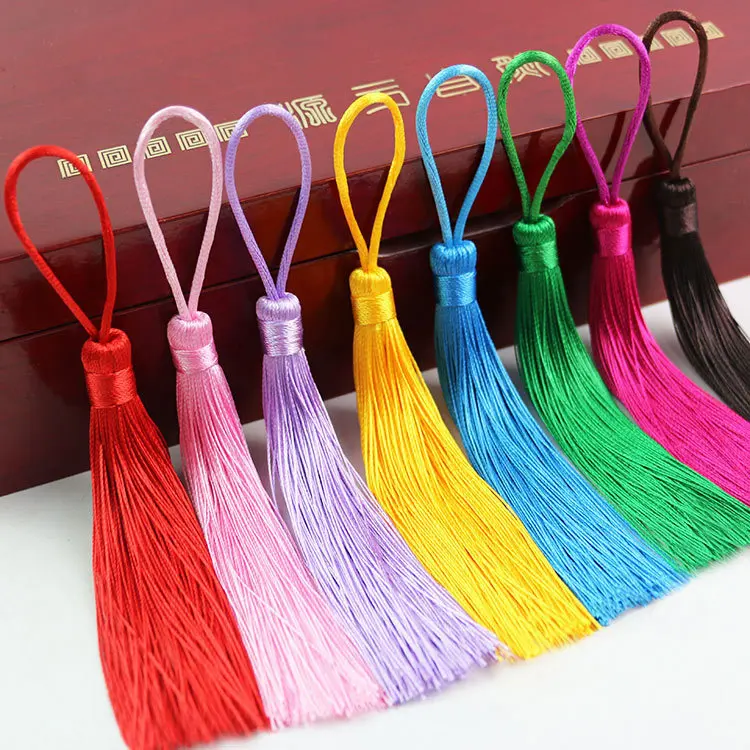 

12pcs/lot 12cm Tassel Hanging Rope Silk Fringe Tassel Satin Phone Tassels for Crafts Jewelry DIY Sewing Curtains Garment Decor