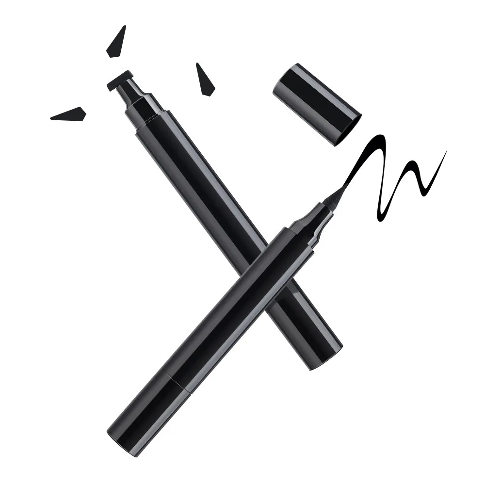 Flüssiger Eyeliner Bleistift Kosmetik langlebiges 2-in-1 Eyeliner Stempel Doppelkopf Make-up