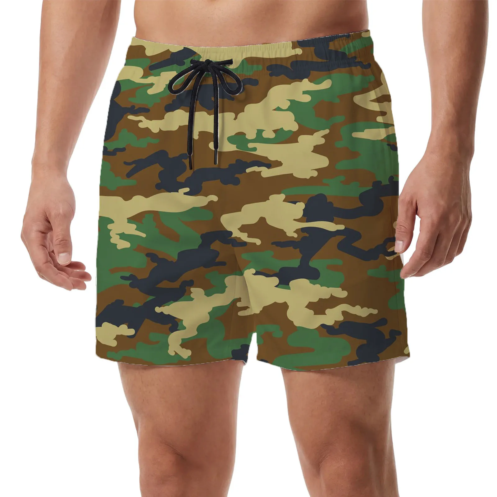 Camouflage Beach Shorts Retro Camo 3D Print Men Oversized Surfing Beach Sports Board Pants Street Swimsuits Trunks Man Clothing