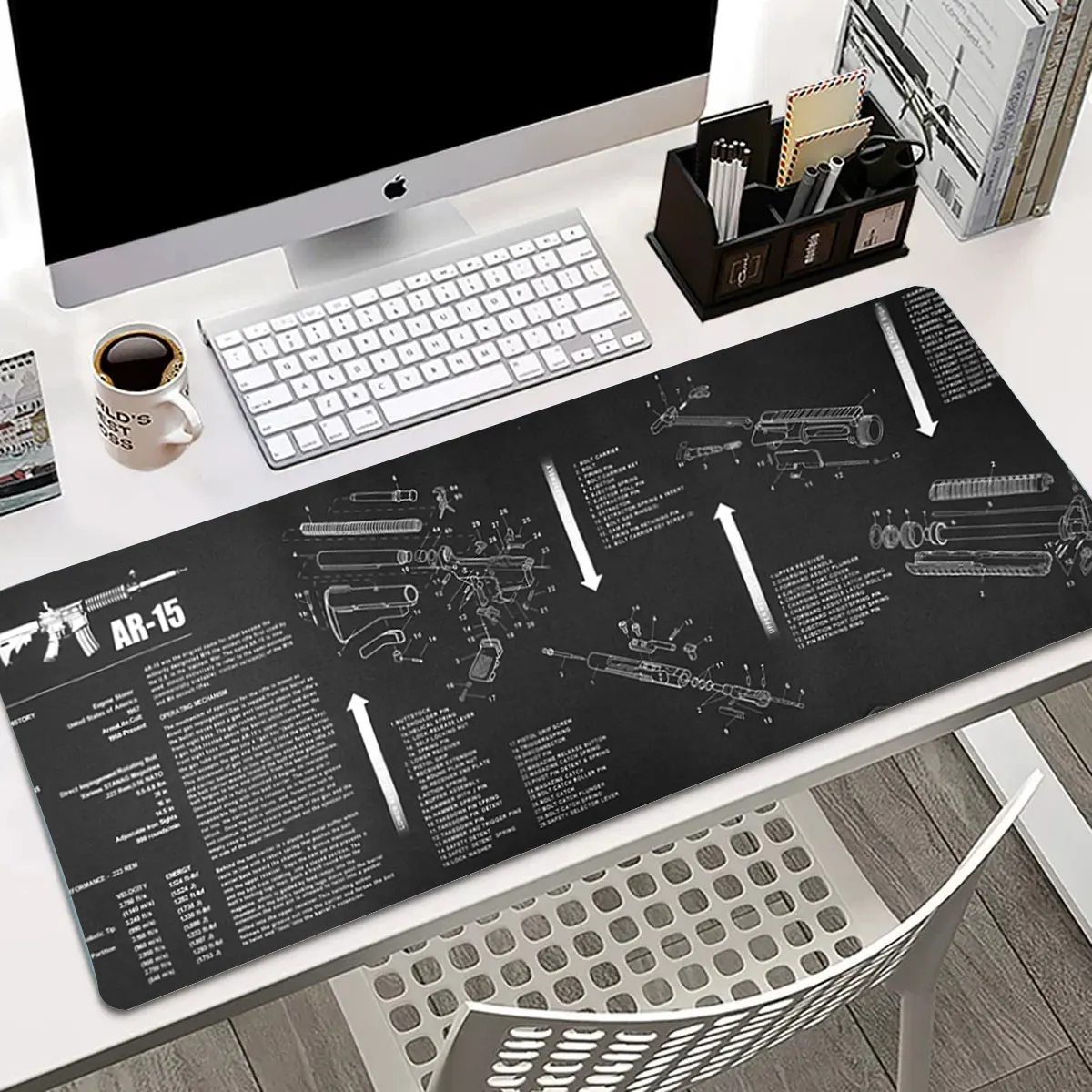 AR15 AK47 Mouse Pad Remington 870 Rifle Gun Smith Repair Build Bench Pads Cleaning Rubber Parts Diagram Instruction 40/30*90CM view 5