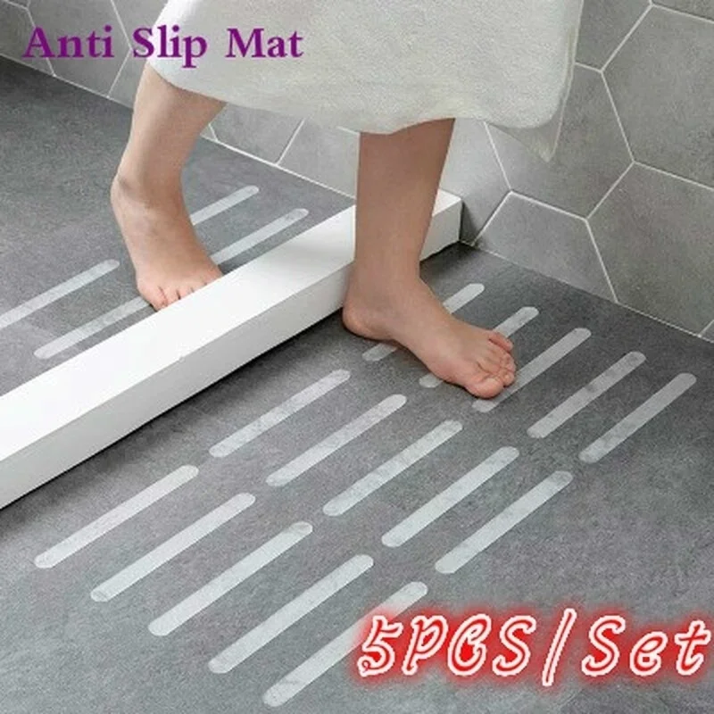 5Pcs/Set Anti Slip Bath Mat Grip Stickers Non Slip Shower Strips Flooring Safety Tape Mat Pad