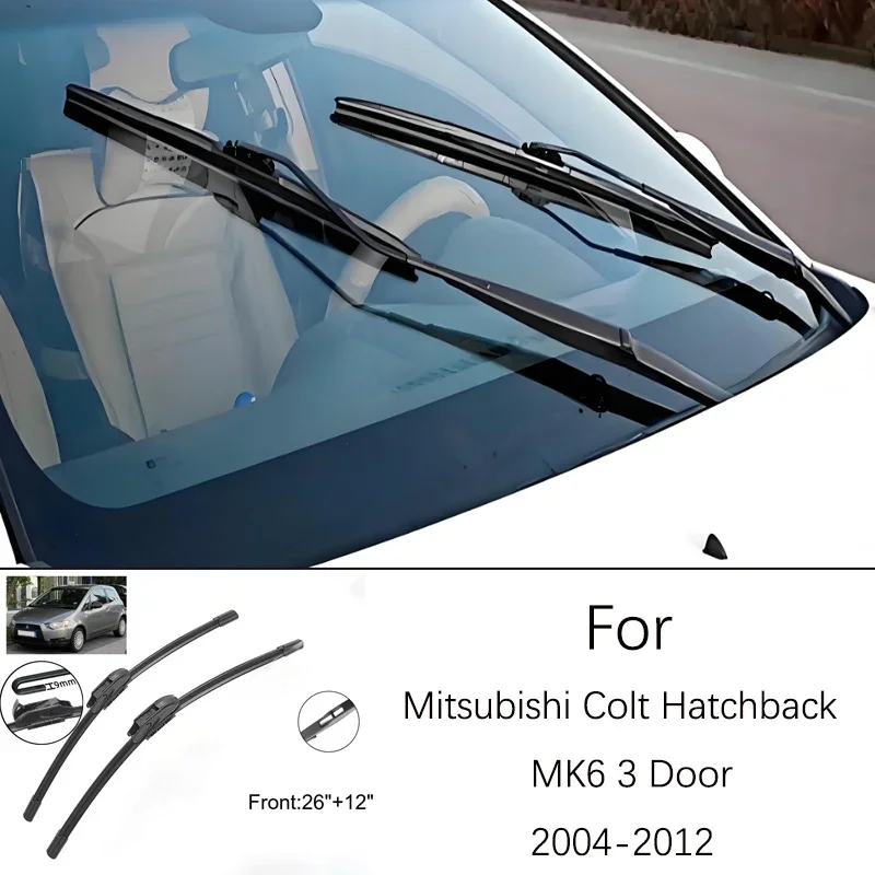 

Windshield Window Brush 26 12 inches Rubber Front Wiper Blade Accessories for Mitsubishi Colt Hatchback MK6 3 Door 2004-2012