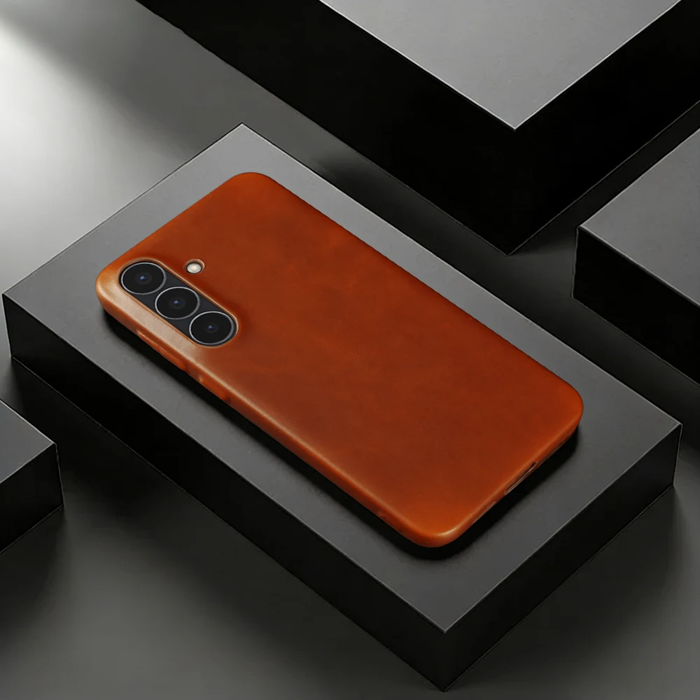 

For Samsung Galaxy S26 Plus Genuine Leather Case Coque For Samung Galaxy S25 FE S24 Plus S23 S22 S21 Ultra Back Cover Case Funda