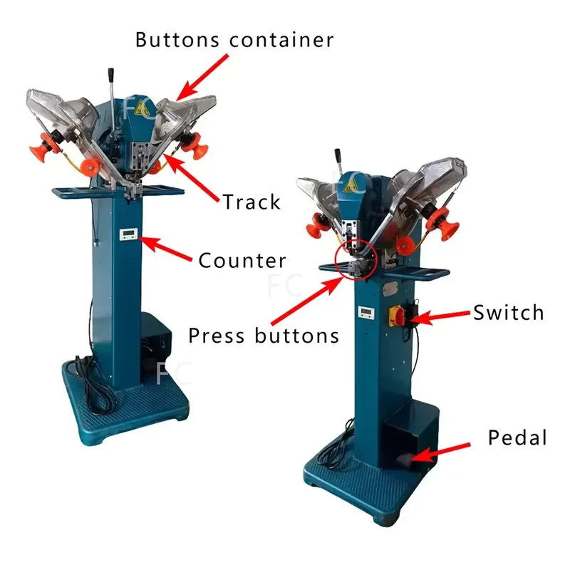 High-Efficiency Automatic Snap Button Machine Used for Attaching Plastic and Metal 4 Part Fasteners