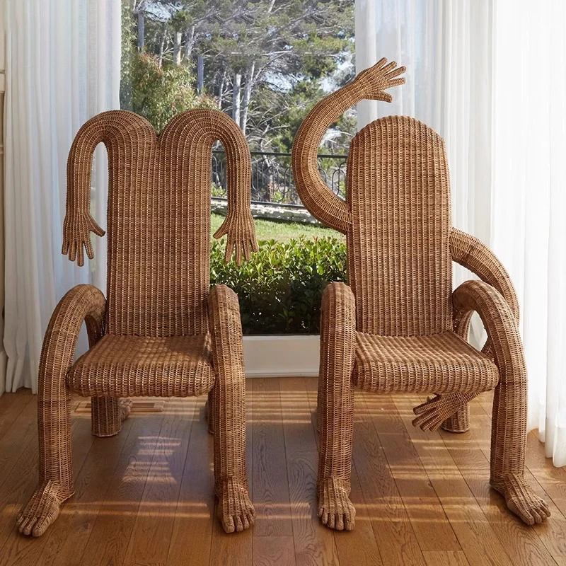 

Outdoor rattan chair designer sofa creative furniture hotel lying balcony weaving living room decoration villa garden courtyard