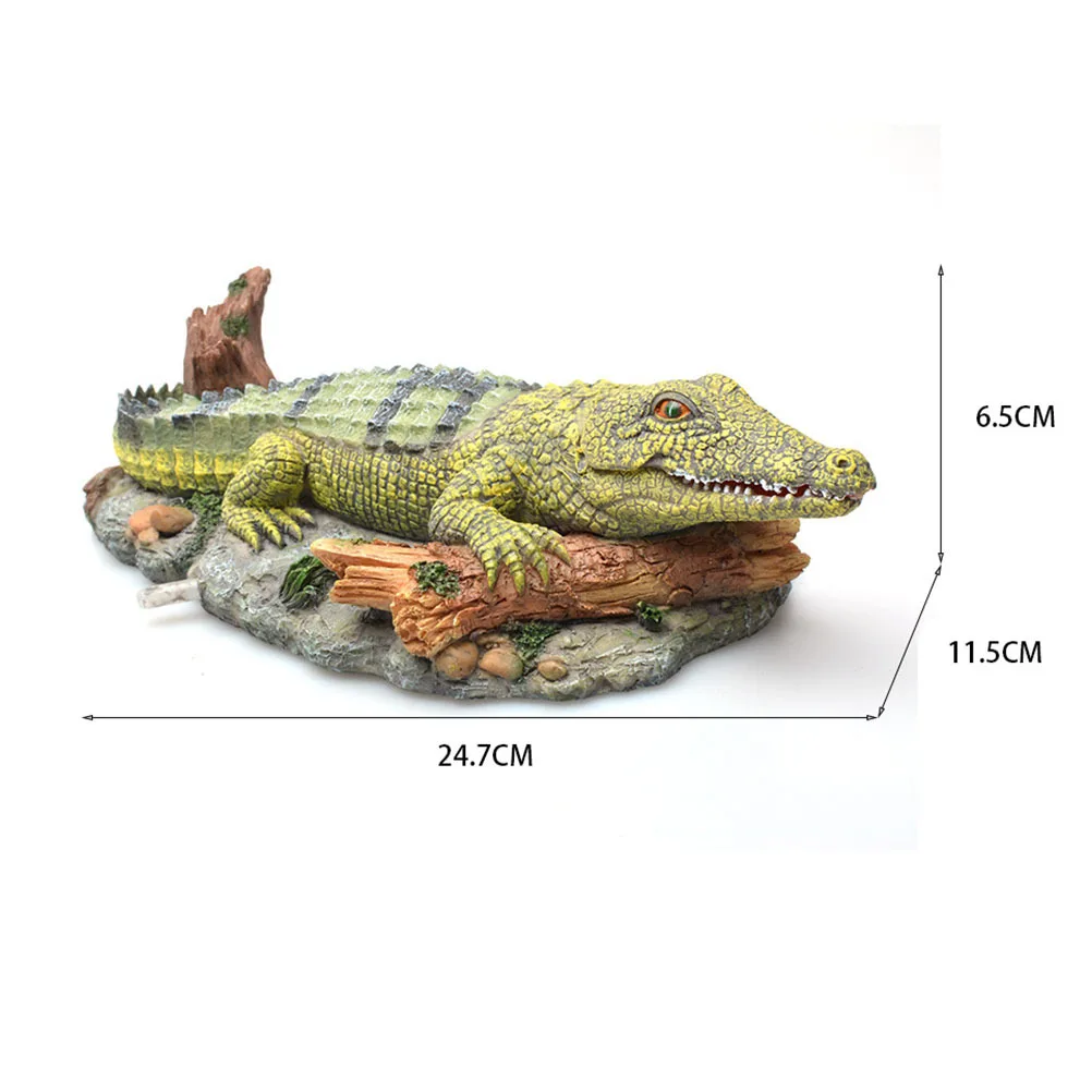 

Air-Driven Crocodile Resin Craft Decoration Fish Tank Ornament Aquarium Hideout Cave Artificial Statue Fish Tank Accessories