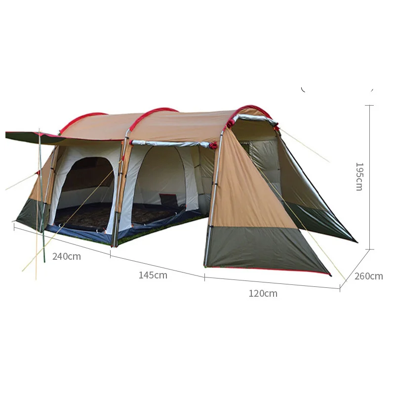 

Portable 4 Season Two Room Big Camping Tent Family Outdoor Camping Camps Tents Cabin Shelter Outdoor Glamping Tunnel Tent