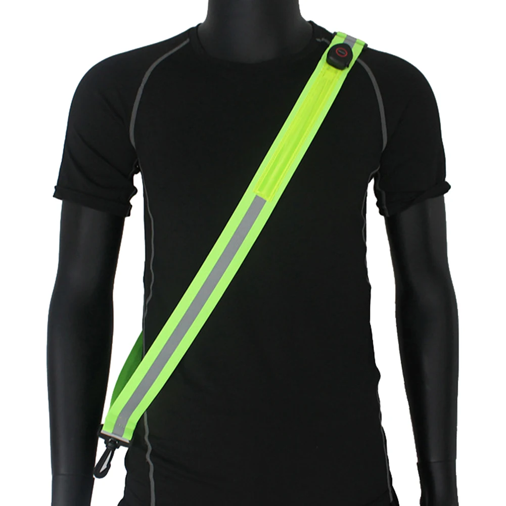 USB Rechargeable LED Reflective Belt Sash High Visibility LED Reflective Belt Safety Reflective Running Gear for Night Running