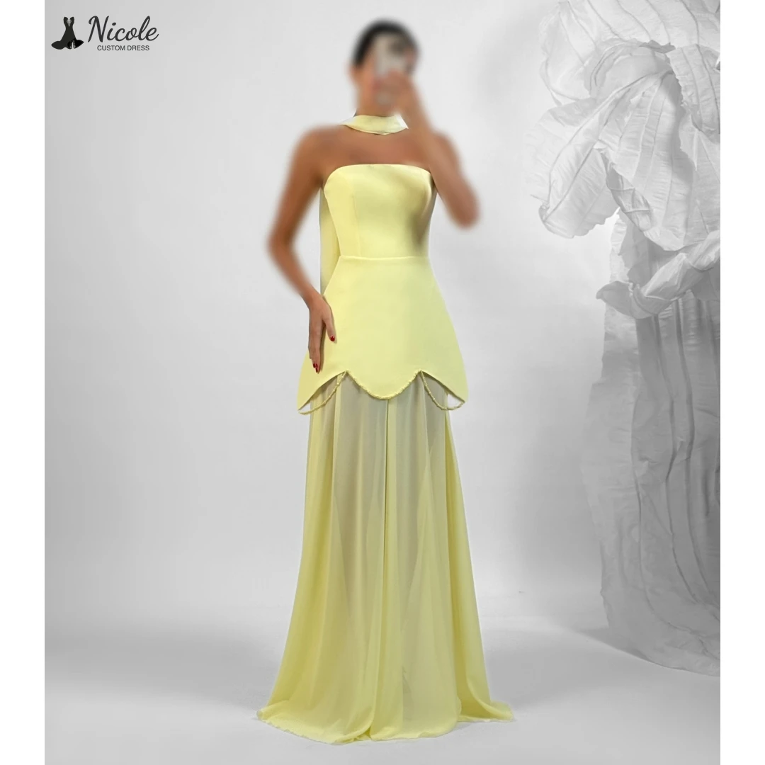 

Nicole Line A Prom Dresses 2025 Luxury Women's Elegant Party Dress Off-shoulder Custom Made Robe Soiree Pearl Evening Gown Woman