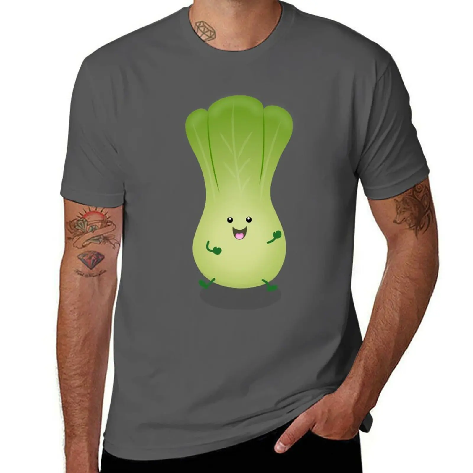 

Cute baby bok choy cartoon illustration T-Shirt funny t shirts cotton graphic t shirts for man T-Shirt