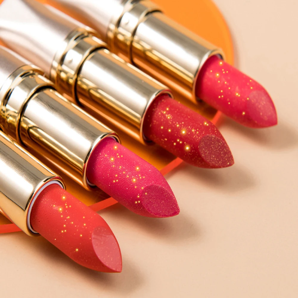 Lipsticks 7 Color Moisturizing Fine Glitter Lipstick Waterproof Long Lasting Makeup Lips Cosmetic