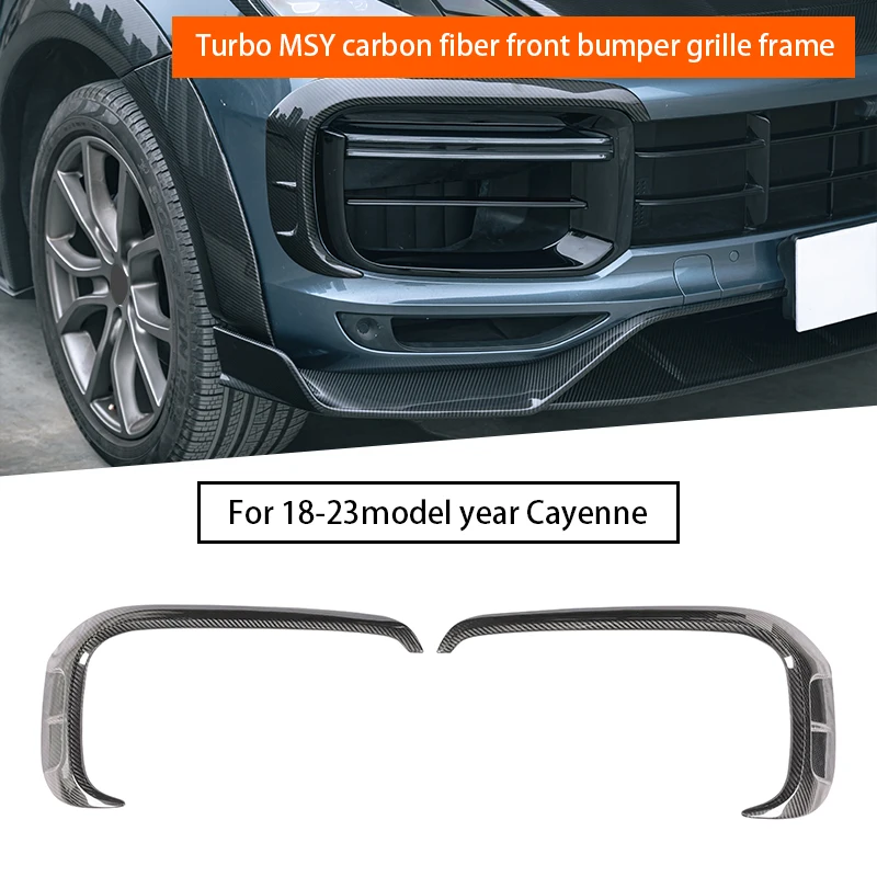 

MYS-Style Carbon Fiber Front Bumper Grille Frame for Porsche Cayenne Turbo 2018-2023