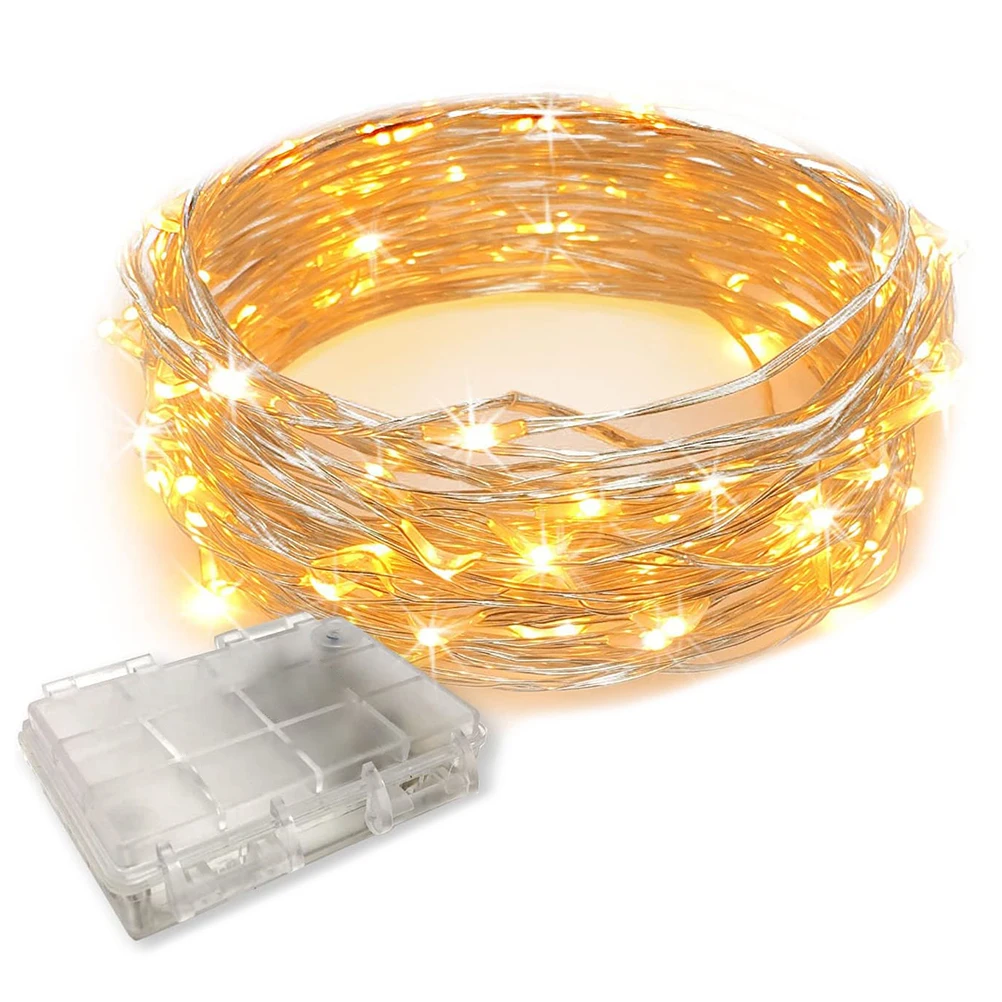 Copper Wire Lamp 10M LED Fairy String Lights Battery Powered Copper Wire Lamp Waterproof Xmas Decor LED Fairy String Lights - view 3