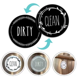 1pc Round Magnetic Fridge Sticker  Clean Dirty Instruction Dishwasher Sticker Home Accessories  Decoration Refrigerator Magnets