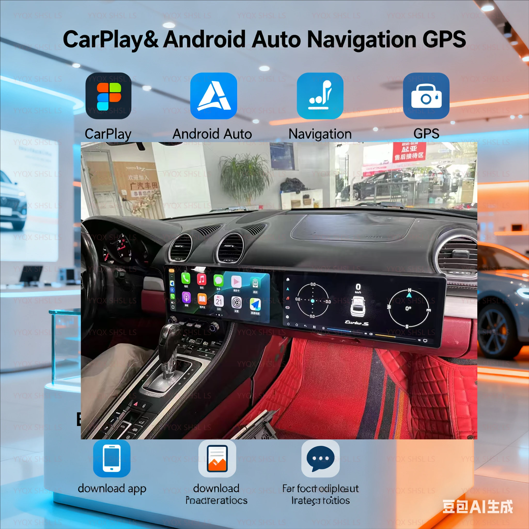 

Dual Touch Screen Android Car Radio For Porsche 718 Cayman Boxster Audio Auto Stereo Multimedia Video Player Head Unit Carplay