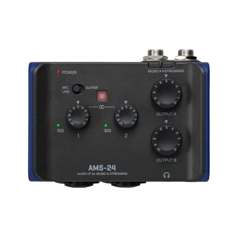 AMS-24 Audio Interfaces with Two Headphone Outputs and Two TRS Outputs for Multi-instrument Sessions