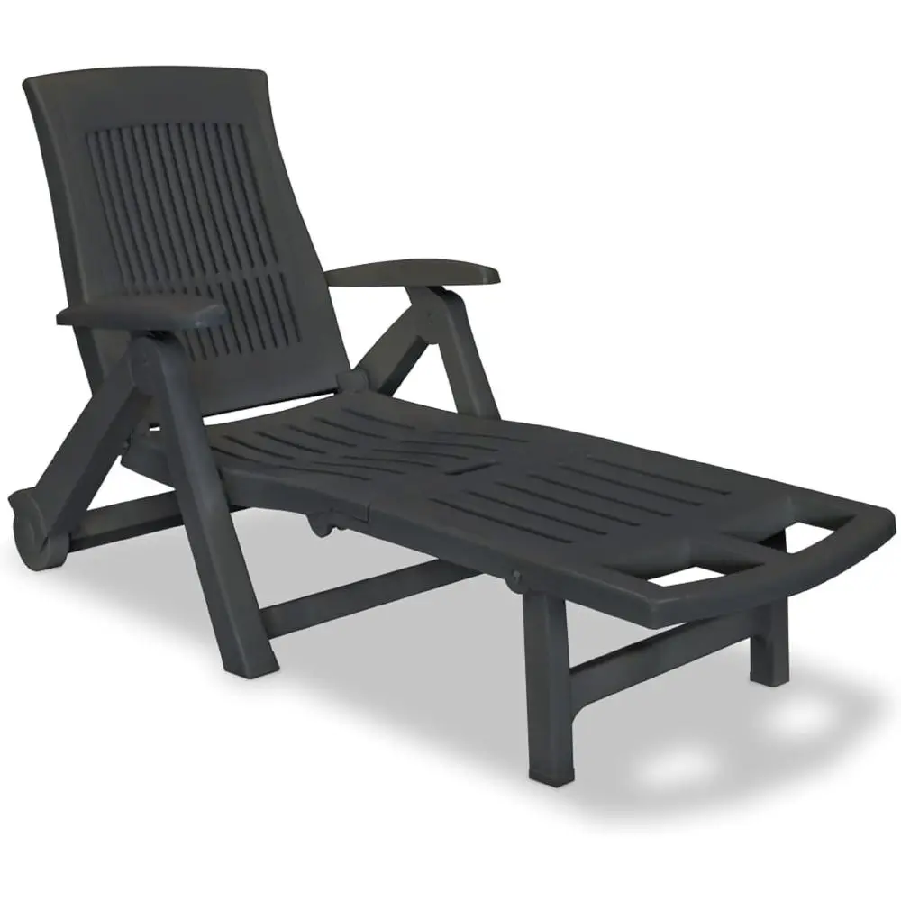 

Adjustable Backrest Outdoor Folding Sun Lounger in Black