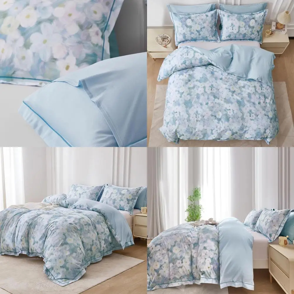 

Комплект пододеяльников King Size из 100% хлопка с рисунком масляной живописи, 3 предмета, на молнии и с завязками для воздухопроницаемости