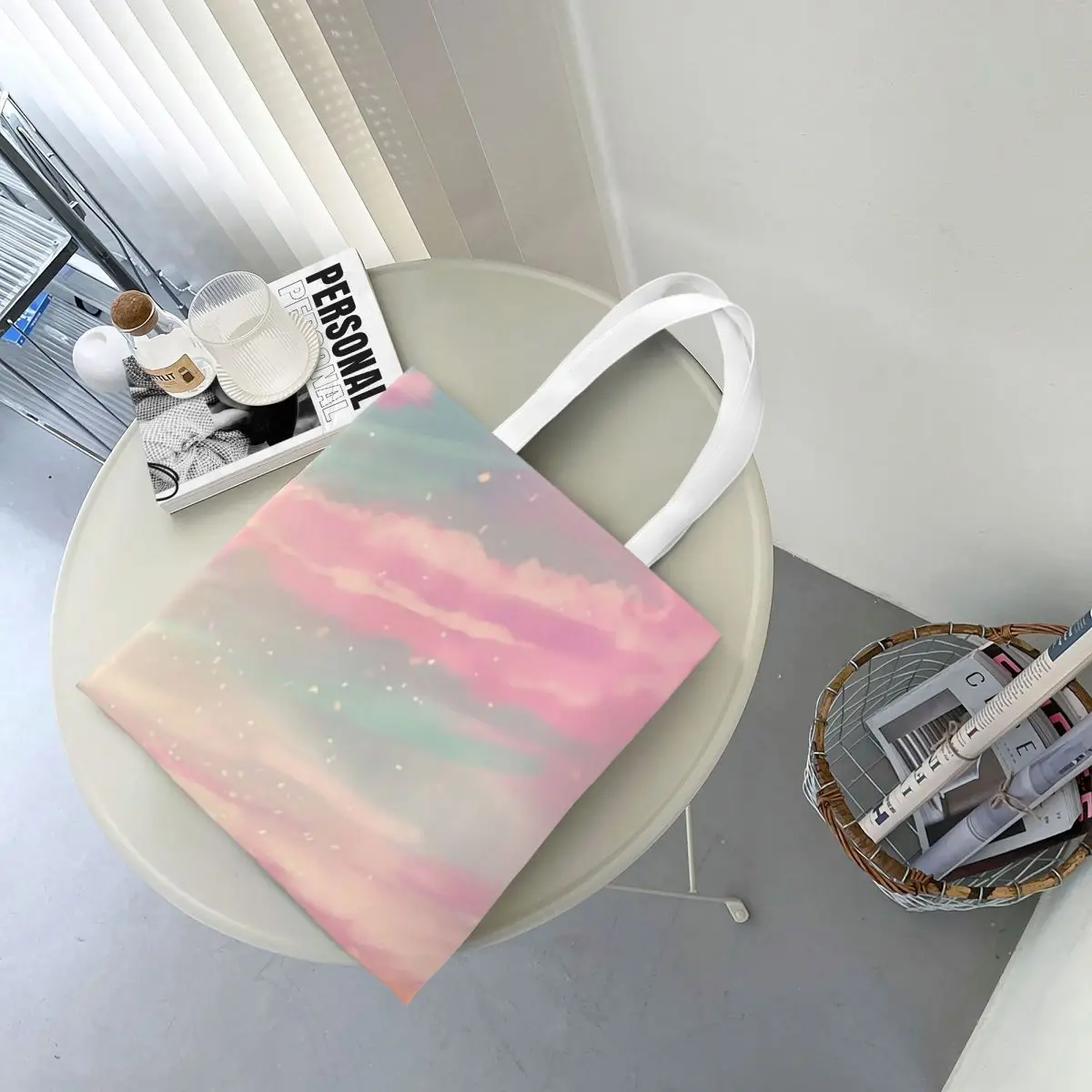 Dreamy Cloud Shopping Bags Canvas The Tote Bag Reusable for Women Shoulder Tote Travel Handbag