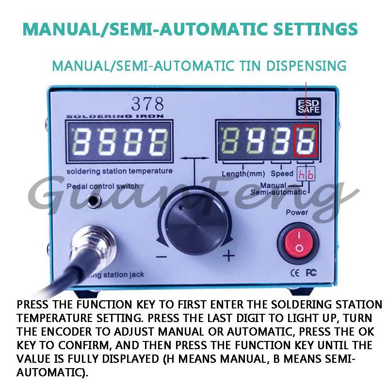 Semi-Automatic  Foot Pedal Station Set Internal Continuous Soldering Iron Feeding Machine
